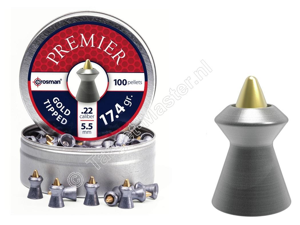 Crosman Premier Gold Tipped 5.50mm Luchtdruk Kogeltjes blikje 100